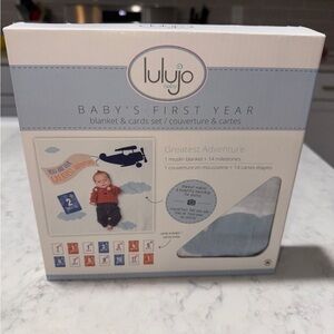Lulujo Baby's First Year Blanket & Cards Set